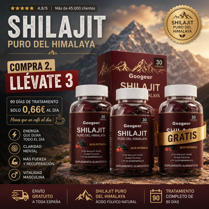 VitalPeak by Googeer. Shilajit Pure Himalayan. 30 Gominolas Alta Potencia